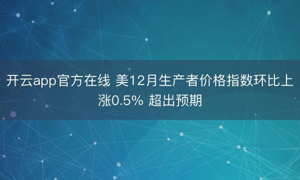 开云app官方在线 美12月生产者价格指数环比上涨0.5% 超出预期