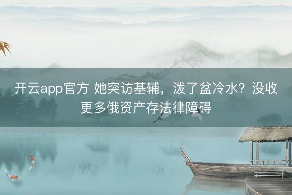 开云app官方 她突访基辅,泼了盆冷水?没收更多俄资产存法律障碍
