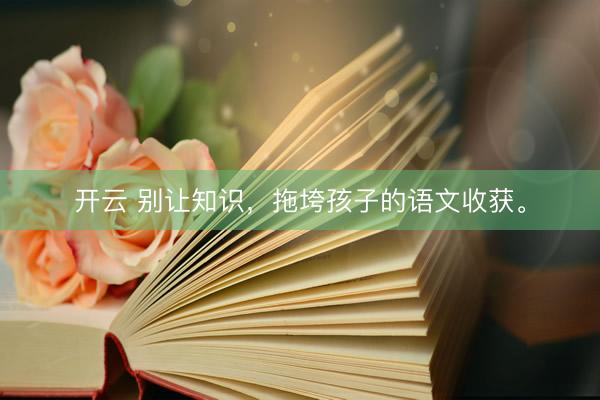 开云 别让知识，拖垮孩子的语文收获。