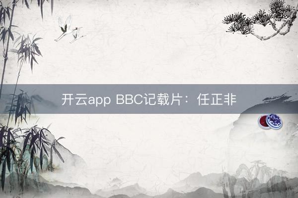 开云app BBC记载片：任正非