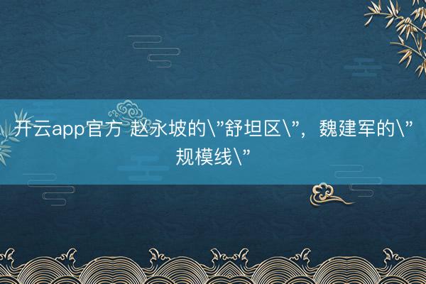 开云app官方 赵永坡的