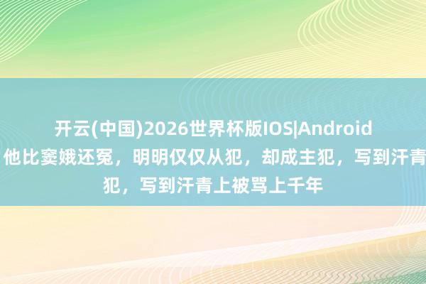 开云(中国)2026世界杯版IOS|Android手机app下载 他比窦娥还冤,明明仅仅从犯,却成主犯,写到汗青上被骂上千年