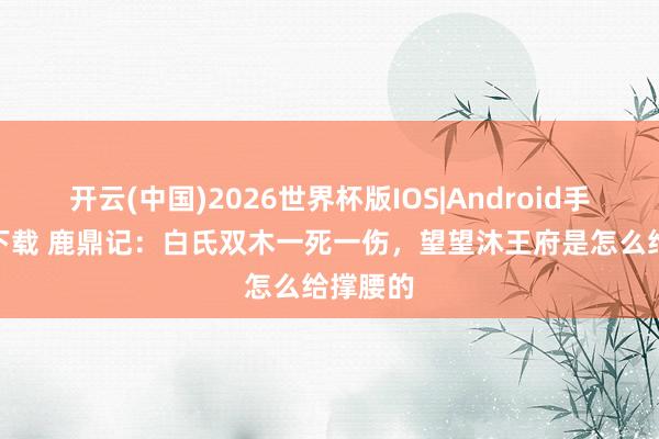开云(中国)2026世界杯版IOS|Android手机app下载 鹿鼎记：白氏双木一死一伤，望望沐王府是怎么给撑腰的