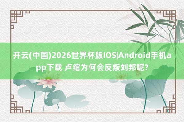 开云(中国)2026世界杯版IOS|Android手机app下载 卢绾为何会反叛刘邦呢?