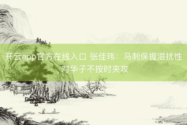 开云app官方在线入口 张佳玮：马刺保握滋扰性 对华子不按时夹攻