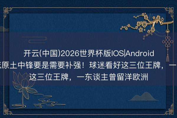 开云(中国)2026世界杯版IOS|Android手机app下载 申花原土中锋要是需要补强！球迷看好这三位王牌，一东谈主曾留洋欧洲