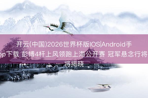 开云(中国)2026世界杯版IOS|Android手机app下载 彭博4杆上风领跑上海公开赛 冠军悬念行将揭晓