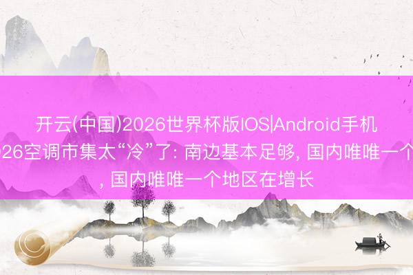 开云(中国)2026世界杯版IOS|Android手机app下载 2026空调市集太“冷”了: 南边基本足够， 国内唯唯一个地区在增长